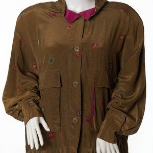 Vintage Linda Allard for Ellen Tracy Silk Bomber Jacket